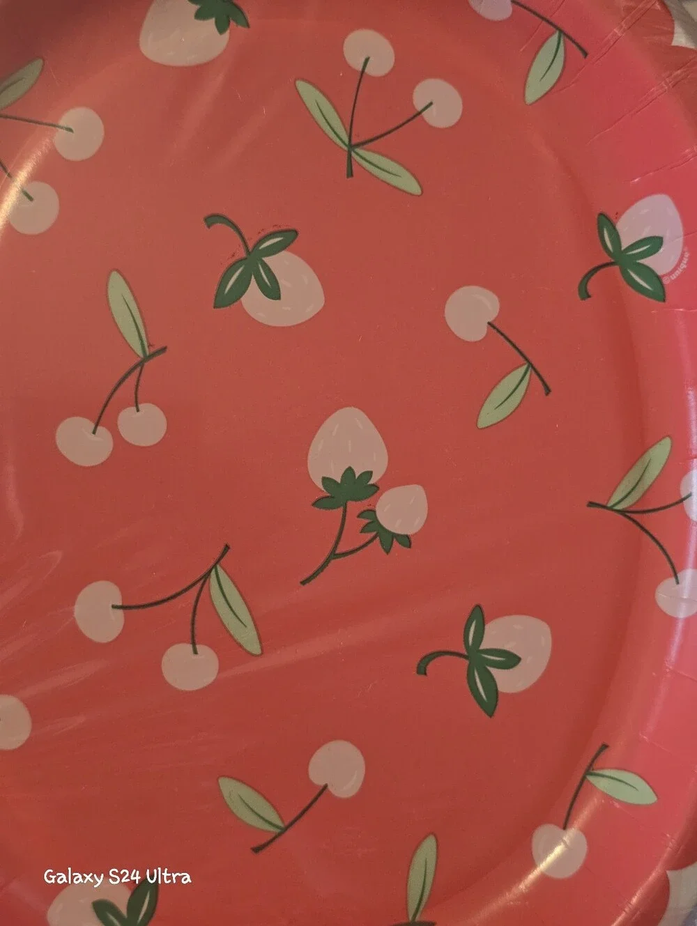 Cherry & Strawberry Decor Disposable Paper Plates 2pks Of 8ct (16 Total) NEW